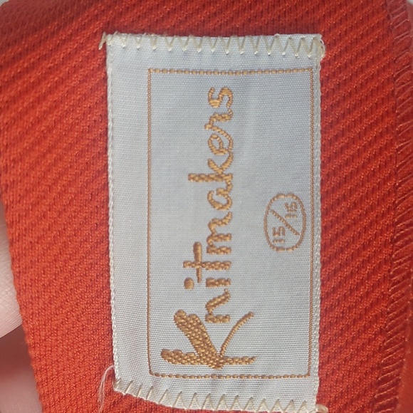 Knitmakers Vintage Orange Dress with Matching Suit Jacket size Medium - Picture 10 of 13